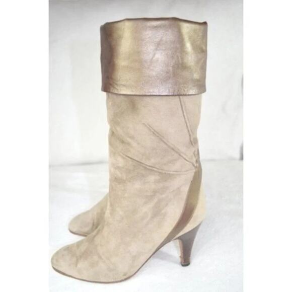 Fragiacomo Shoes - Fragiacomo Leather Suede Boots Foldover Cuff Italy Size US 5 EU 35